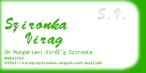 szironka virag business card